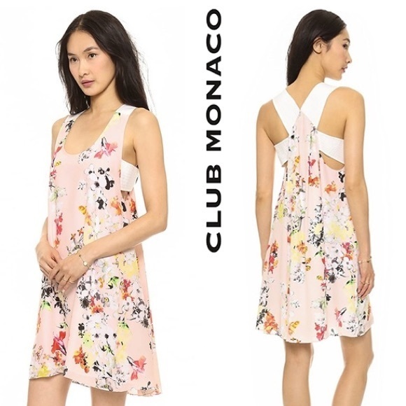 Club Monaco Dresses & Skirts - Club Monaco Rosan Floral Print Pink White Sleeveless Mini Dress XS (2)